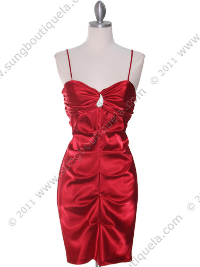 2010 Red Homecoming Dress - Red, Front View Medium