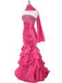 20114 Raspberry Beaded Prom Dress - Raspberry, Alt View Thumbnail