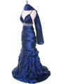 20129 Navy Taffeta Prom Evening Dress - Navy, Alt View Thumbnail