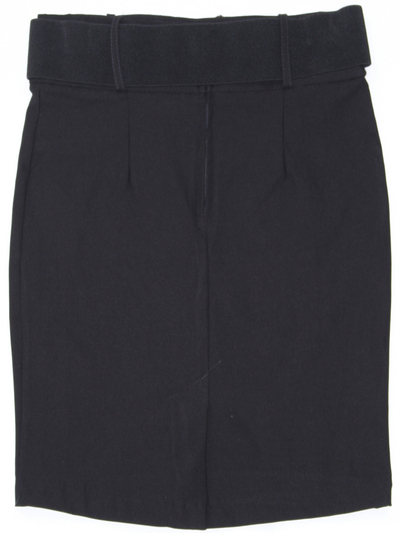 2116 Black Pencil Skirt with Belt - Black, Back View Medium