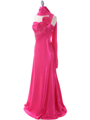 2123 Hot Pink One Shoulder Evening Dress - Hot Pink, Alt View Thumbnail