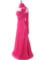 Hot Pink One Shoulder Evening Dress