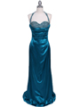 2135 Jade Beaded Halter Prom Evening Dress - Jade, Front View Thumbnail