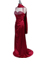 2135 Raspberry Beaded Halter Prom Evening Dress - Raspberry, Alt View Thumbnail