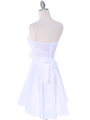 2152 Off White Taffeta Graduation Dress - Off White, Back View Thumbnail