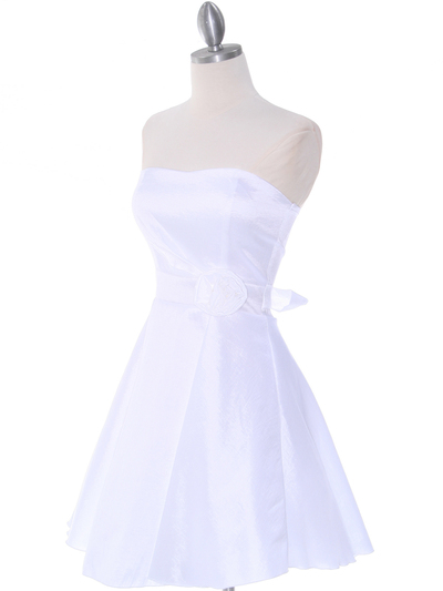 2152 Off White Taffeta Graduation Dress - Off White, Alt View Medium