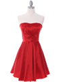 2152 Red Taffeta Cocktail Dress - Red, Front View Thumbnail