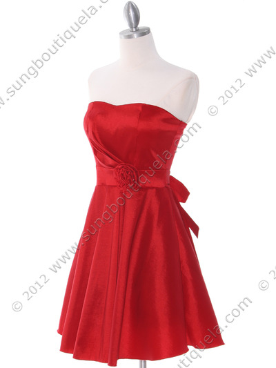 2152 Red Taffeta Cocktail Dress - Red, Alt View Medium