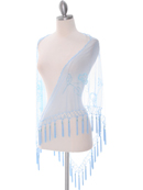 Baby Blue Lace Beaded Shawl