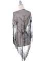 2288  Black Multi Lace Beaded Shawl - Back Image