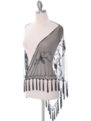 Black Multi Lace Beaded Shawl