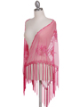 Hot Pink Lace Beaded Shawl