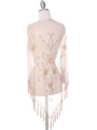 2288  Natural Lace Beaded Shawl - Back Image