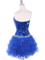 2302 Sweetheart Sequin Cocktail Dress - Royal Blue, Back View Thumbnail
