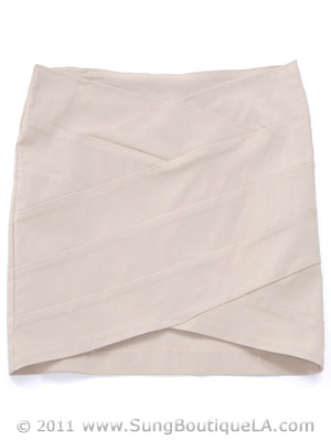 2769 Beige Mini Skirt, Beige