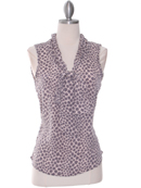 Grey/Blush Tie Neck Chiffon Top