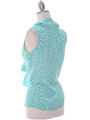 2776 Turquoise Tie Neck Chiffon Top - Turquoise, Back View Thumbnail
