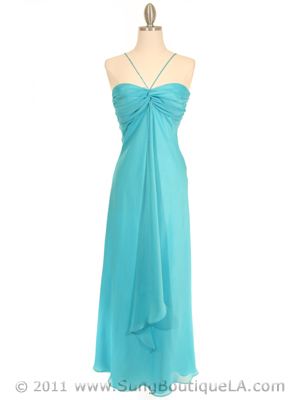 2831 Aqua Chiffon Evening Dress, Aqua