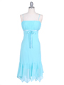 2834  Aqua Chiffon Cocktail Dress - Front Image