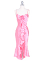 2843 Pink Crinkled Charmeuse Cocktail Dress - Pink, Front View Thumbnail