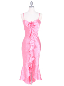 Pink Crinkled Charmeuse Cocktail Dress