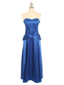 Royal Blue Strapless Satin Evening Gown