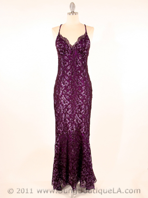 2861 Purple Spandex Evening Dress, Purple