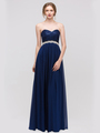 30-2067 Strapless Sweetheart Evening Dress - Navy, Front View Thumbnail