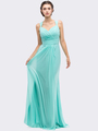 30-3440 Sleeveless Long Evening Dress - Mint, Front View Thumbnail