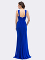 30-3440 Sleeveless Long Evening Dress - Royal Blue, Back View Thumbnail