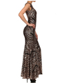 30-5105 Sleeveless Sequin Evening with Cutout Back - Black Bronze, Front View Thumbnail