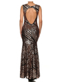 30-5105 Sleeveless Sequin Evening with Cutout Back - Black Bronze, Back View Thumbnail