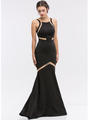 30-6011 Sleeveless Mermaid Prom Evening Dress - Black, Front View Thumbnail