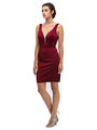 30-6020 Sleeveless Cocktail Dress - Burgundy, Front View Thumbnail