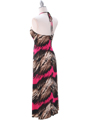 30132  Hot Pink Print Summer Dress - Back Image