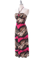 30132  Hot Pink Print Summer Dress - Alt. Image