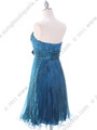303 Teal Strapless Pleated Cocktail Dress - Teal, Back View Thumbnail