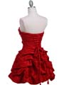 3054 Red Taffeta Cocktail Dress - Red, Back View Thumbnail