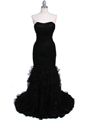 3063 Black Lace Prom Dress - Black, Front View Thumbnail