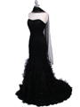 3063 Black Lace Prom Dress - Black, Alt View Thumbnail