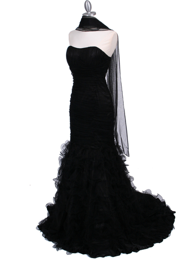 3063 Black Lace Prom Dress - Black, Alt View Medium