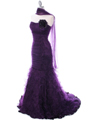 3063 Purple Lace Prom Dress - Purple, Alt View Thumbnail