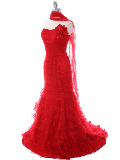 3063 Red Lace Prom Dress - Red, Alt View Medium