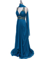 3066 Jade Halter Beaded Chiffon Prom Evening Dress - Jade, Alt View Thumbnail