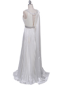 3071  Ivory Pleated Evening Gown - Back Image
