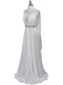 3071 Ivory Pleated Evening Gown - Ivory, Alt View Thumbnail
