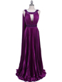 Purple Pleated Evening Gown