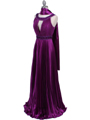 3071 Purple Pleated Evening Gown - Purple, Alt View Thumbnail