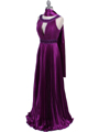 Purple Pleated Evening Gown