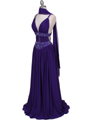 3072 Purple Beaded Chiffon Prom Evening Dress - Purple, Alt View Thumbnail